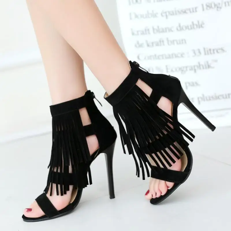 Летние женские сандалии гладиаторы Женская обувь на высоком каблуке с открытым