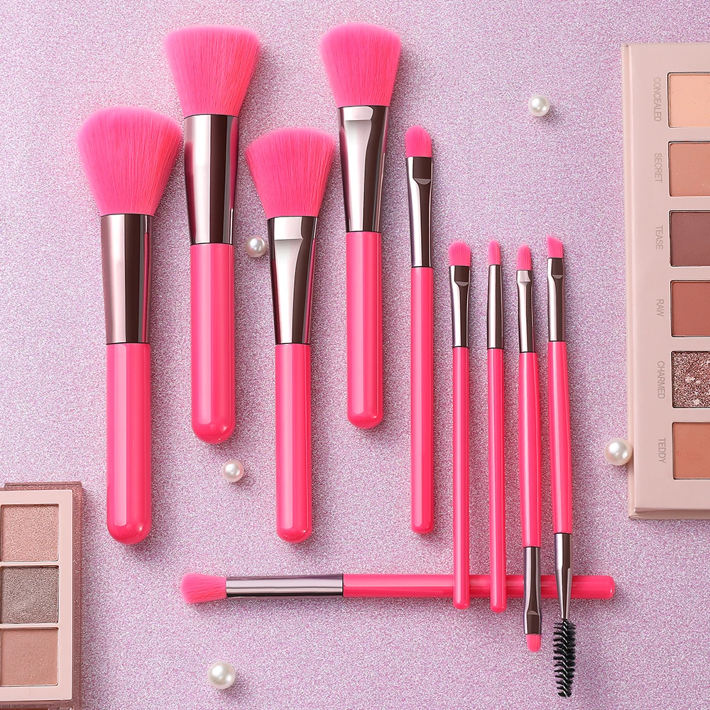 Mofee Fluorescent 10pcs Makeup Brush Professional Eyeshadow Powder Foundation Brushes Kit Cosmetic Tools | Красота и здоровье