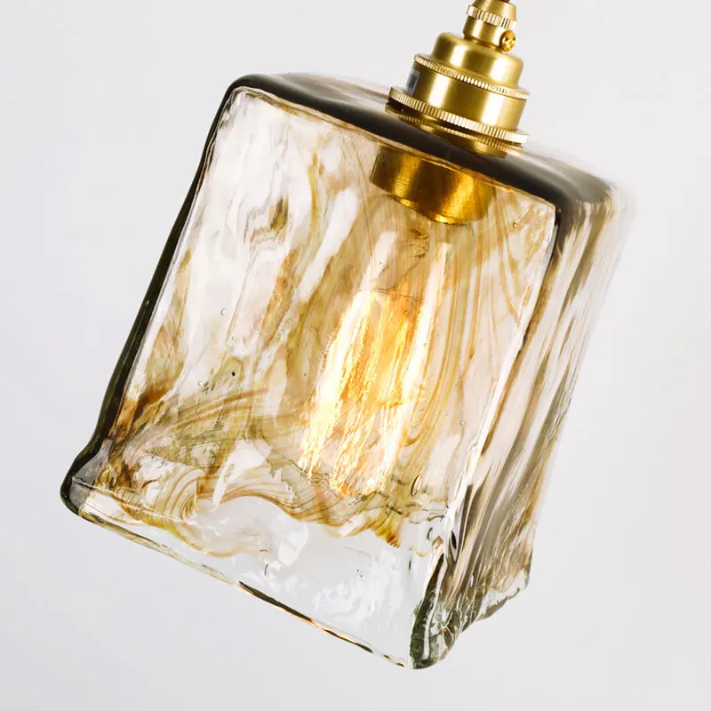 Винтажные подвессветильник светильники из золотого Витражного Стекла кухонные