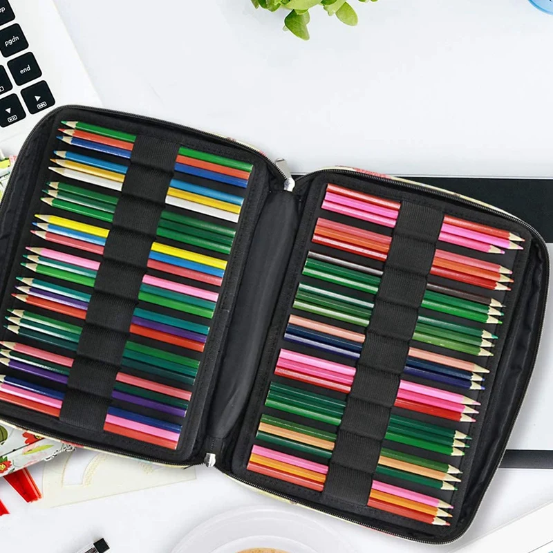 

166 Slots Colored Pencil Case Oxford Fabric Pen Case with Compartments Pencil Holder for Watercolor Pencil(Rabbit)