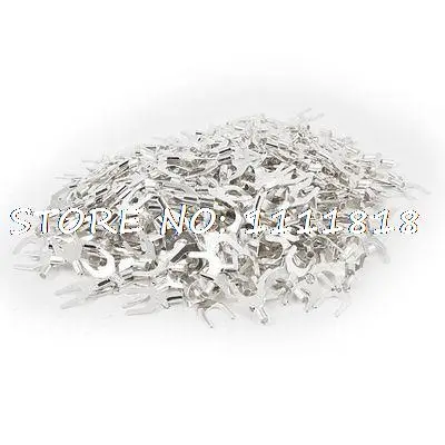

1000pcs 6.3mm Stud 2.0mm Wire Fork Terminal Connector Non Insulated Copper Lug