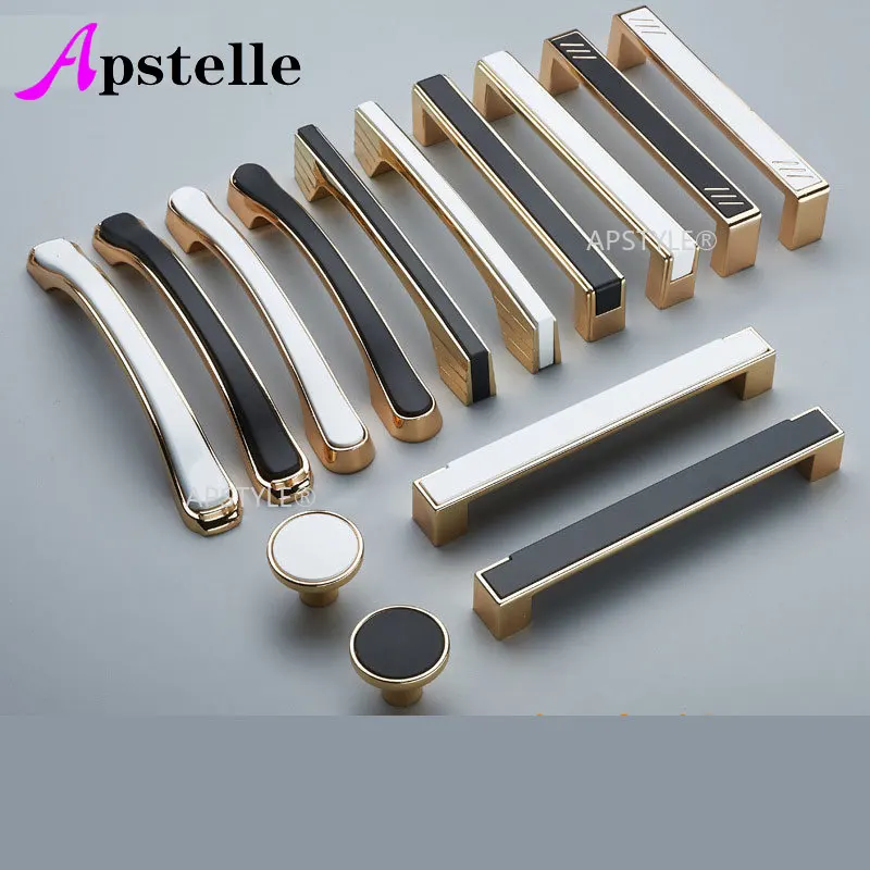 

Mirror Silver Black Nordic Style Cabinet Cupboard Pull Kitchen Drawer Handle Zinc Alloy Furniture Wardrobe Hardware