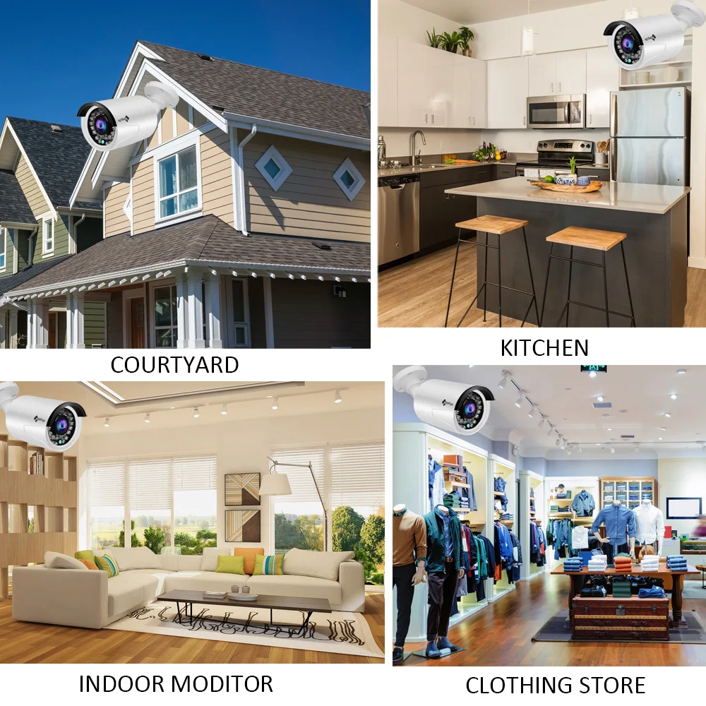 

1080P NVR IP Camera Kit Wifi System Night Vision Outdoor Indoor Security Two-way Video 4CH Surveillance CCTV Camera Set