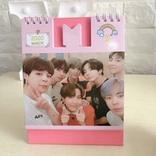 Kpop BANGTAN BOYS Настольный календарь модный K-POP календарь Настольный календарь Корейская версия Творческое Оформление рабочего стола