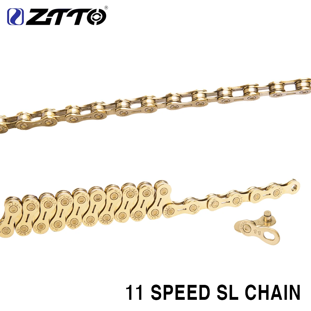 

ZTTO MTB Bike 11s SL Golden Half Hollow Chain 22s 11 Speed Mountain Bike Road High Quality Durable Gold 11v for Parts K7 System