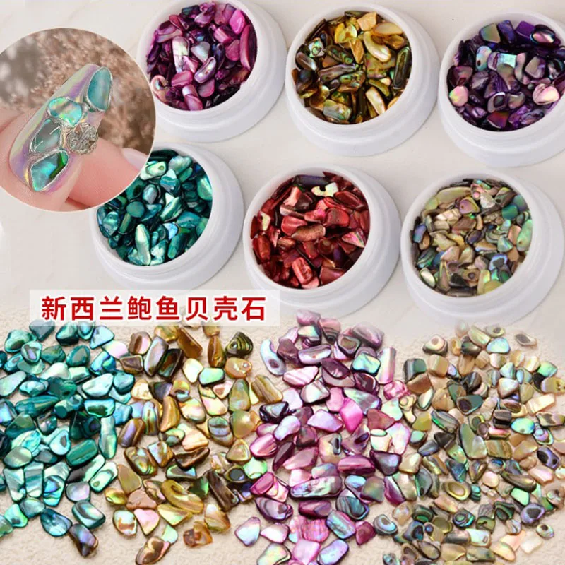 

6 Colors 3D Nail Sticker Elegant Style Abalone Gravel Ultra-thin Shell Nail Art Decal Nails Decoration Accessories