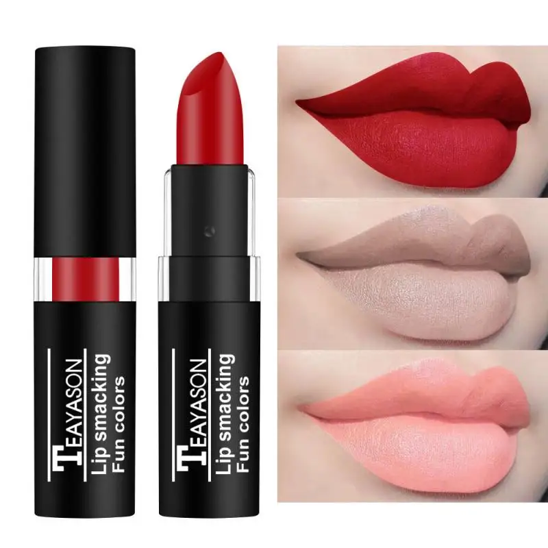 TEAYASON 12 color waterproof lasting sexy lipstick Red Velvet Moisturizer Lip Gloss matte lipstick cosmetics TSLM1