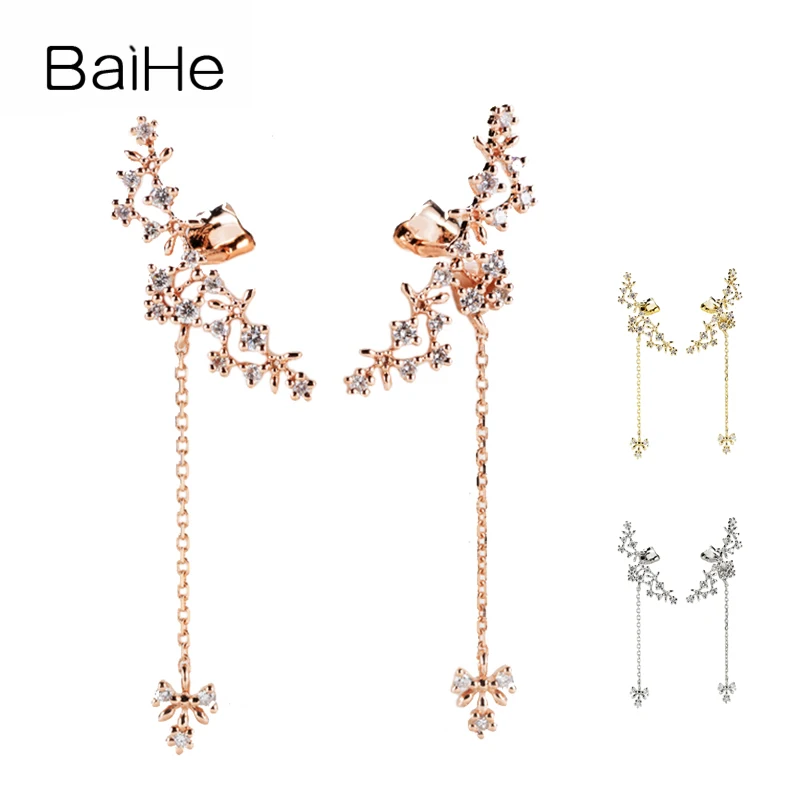 Серьги-гвоздики из 18-каратного розового золота с натуральными бриллиантами H/SI |