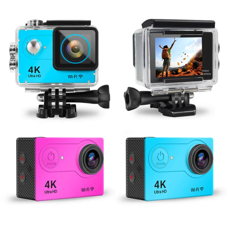 Цена H9 Экшн-камера Ultra HD 4K 30fps WiFi 2,0 дюйма 170D Подводная Водонепроницаемая камера для видеозаписи на Шлем S Спортивная камера 30 #