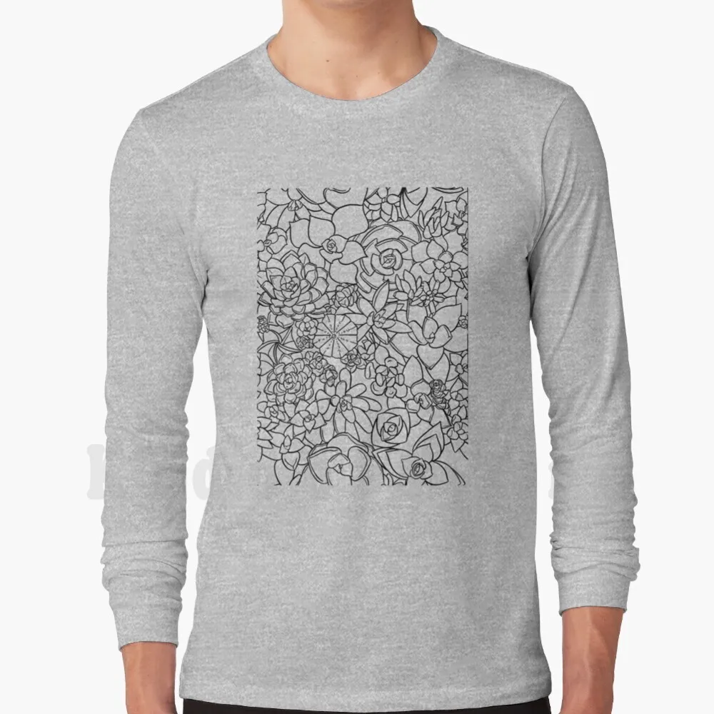 Худи для сада суккулента с длинным рукавом суккуленты растения линейное