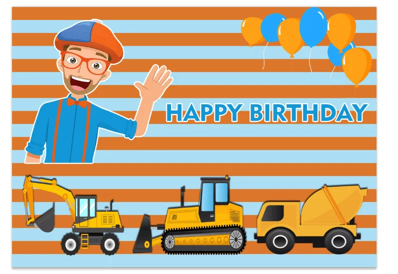 

Blippi Birthday Party Decoration Party Supplies Disposable knife and fork spoon Paper Cup Plates Banner Kids Balloon Baby Shower