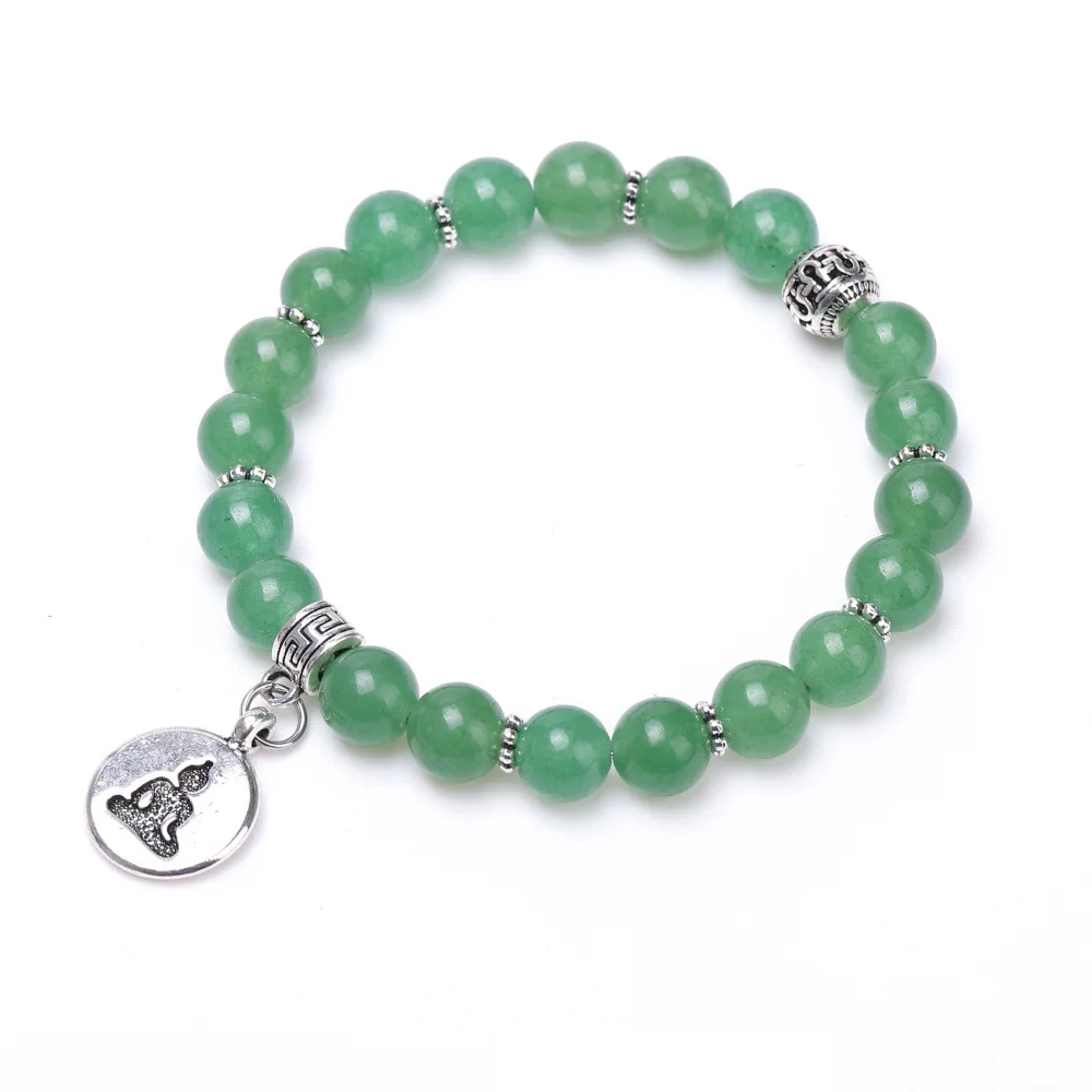 Креативный цветок камень Шарм украшения зеленый круглый браслет из бисера