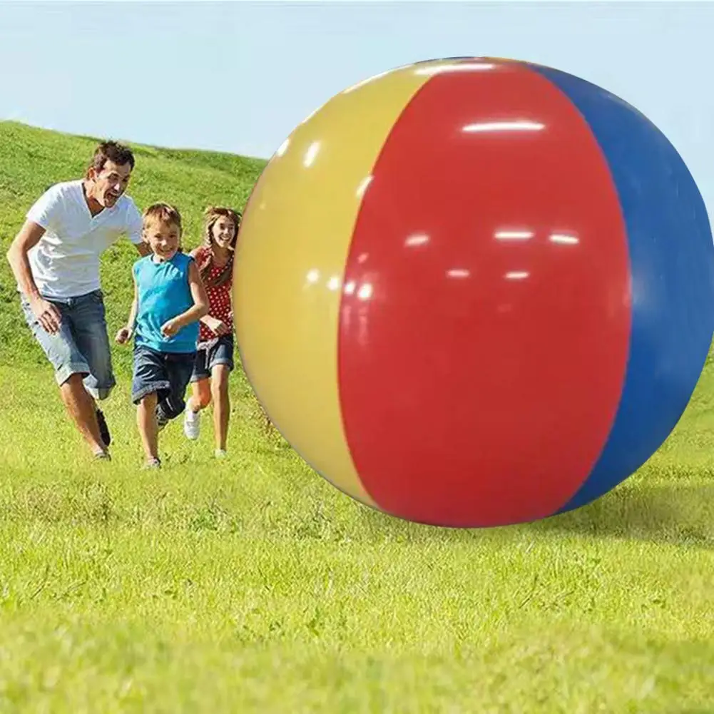 

Радужный пляжный мяч надувной пляжный мяч, трехцветные игрушки для бассейна, утолщенные ПВХ водный волейбол, футбол, детские игрушки для ве...