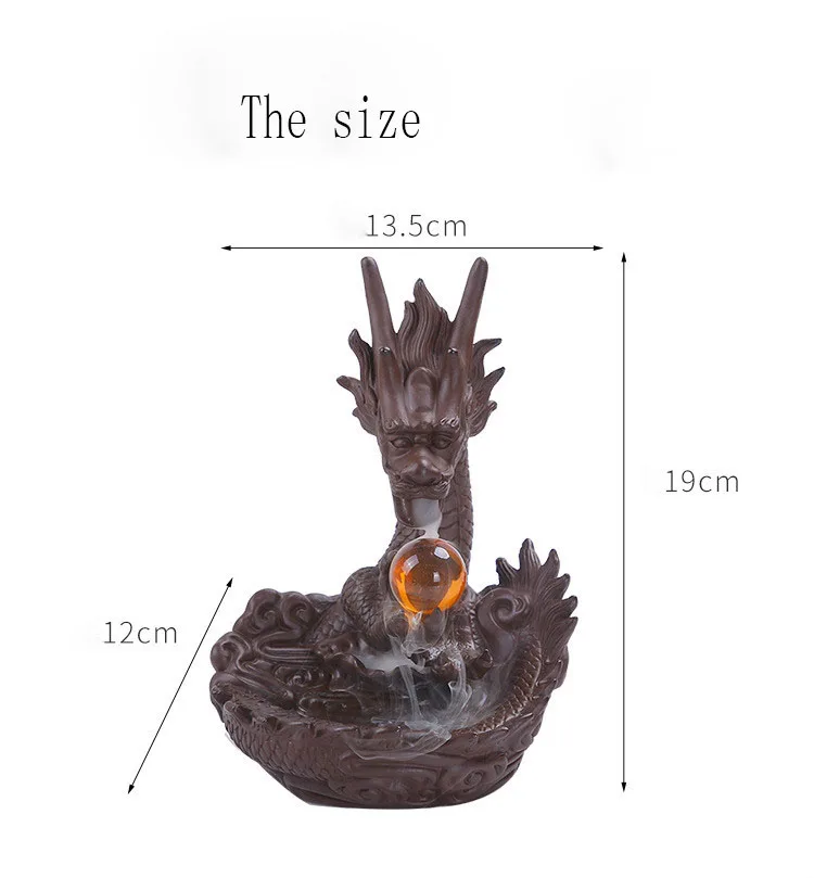 

ceramic purple clay Chinese traditional dragon incense burner incense cones