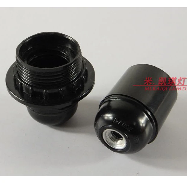 5 шт. основа лампы E27 Черный бакелитовый самоблокирующийся винтовой держатель