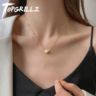 TOPGRILLZ новый маленький кулон в виде сердца цепочка для ключицы светильник для девочек роскошное простое ожерелье из титановой стали повседневные аксессуары
