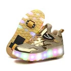 Детские кроссовки, детская светодиодный со светодиодной подсветкой, роликовые коньки, детская спортивная обувь с мигающими роликами, детская спортивная обувь для улицы, распродажа, Размер 27-43