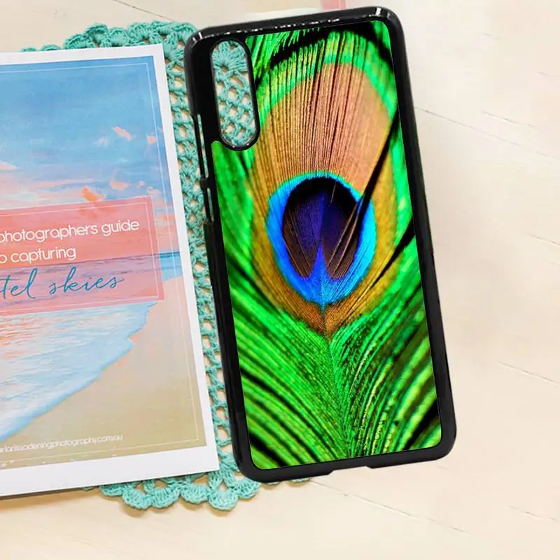 

blue green peacock feathers Phone Case PC for iPhone 11 12 pro XS MAX 8 7 6 6S Plus X 5S SE 2020 XR