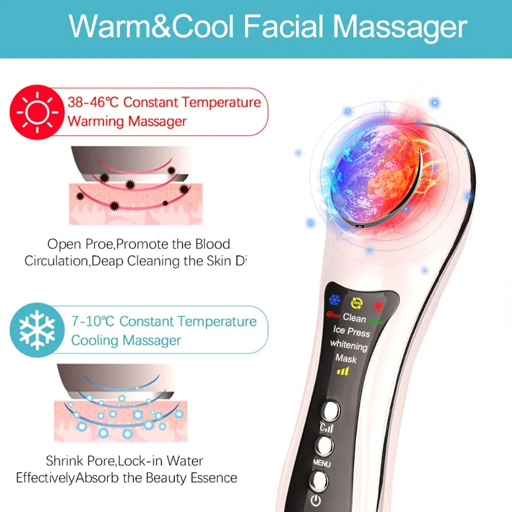 

Facial Massager Photon Ultrasonic Skin Lifting Wrinkle Remover Anti Aging Tightening Skin Anti Aging Deep Facial Cleansing
