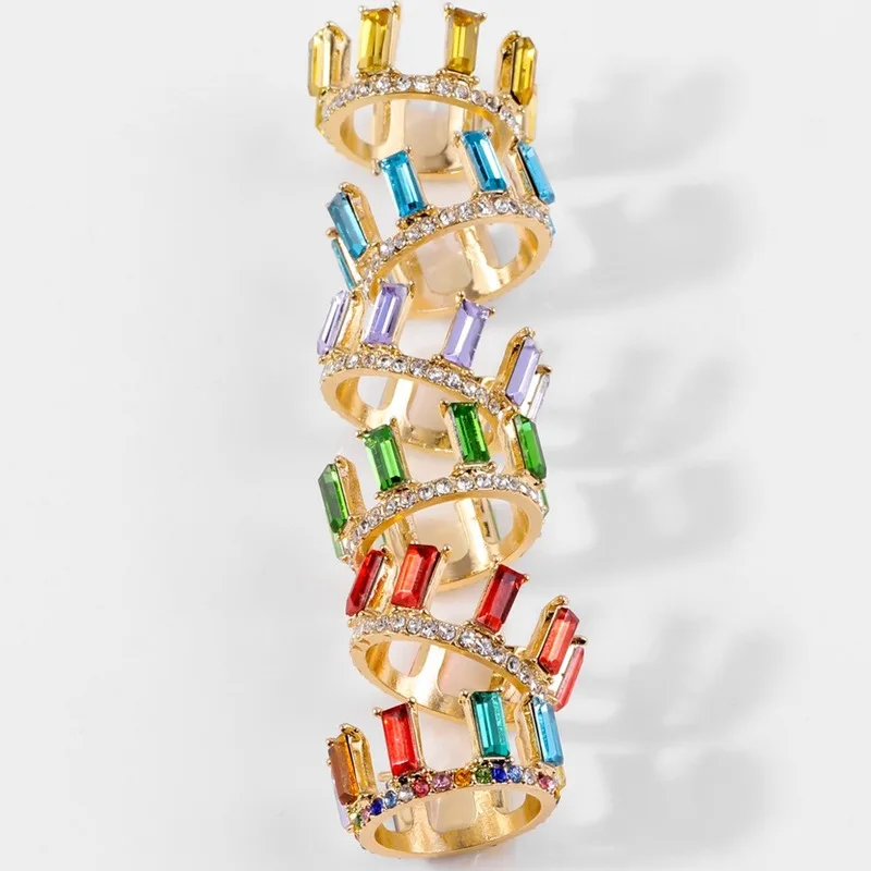 Модные красочные большие свадебные кольца с кристаллом короной для женщин