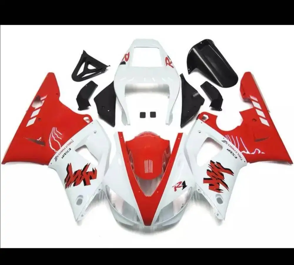 

Motorcycle fairings for YAMAHA YZF R1 00 01 YZFR1 100% injection fairings kit 2000 2001 yzf 1000 red white bodyworks +7gifts