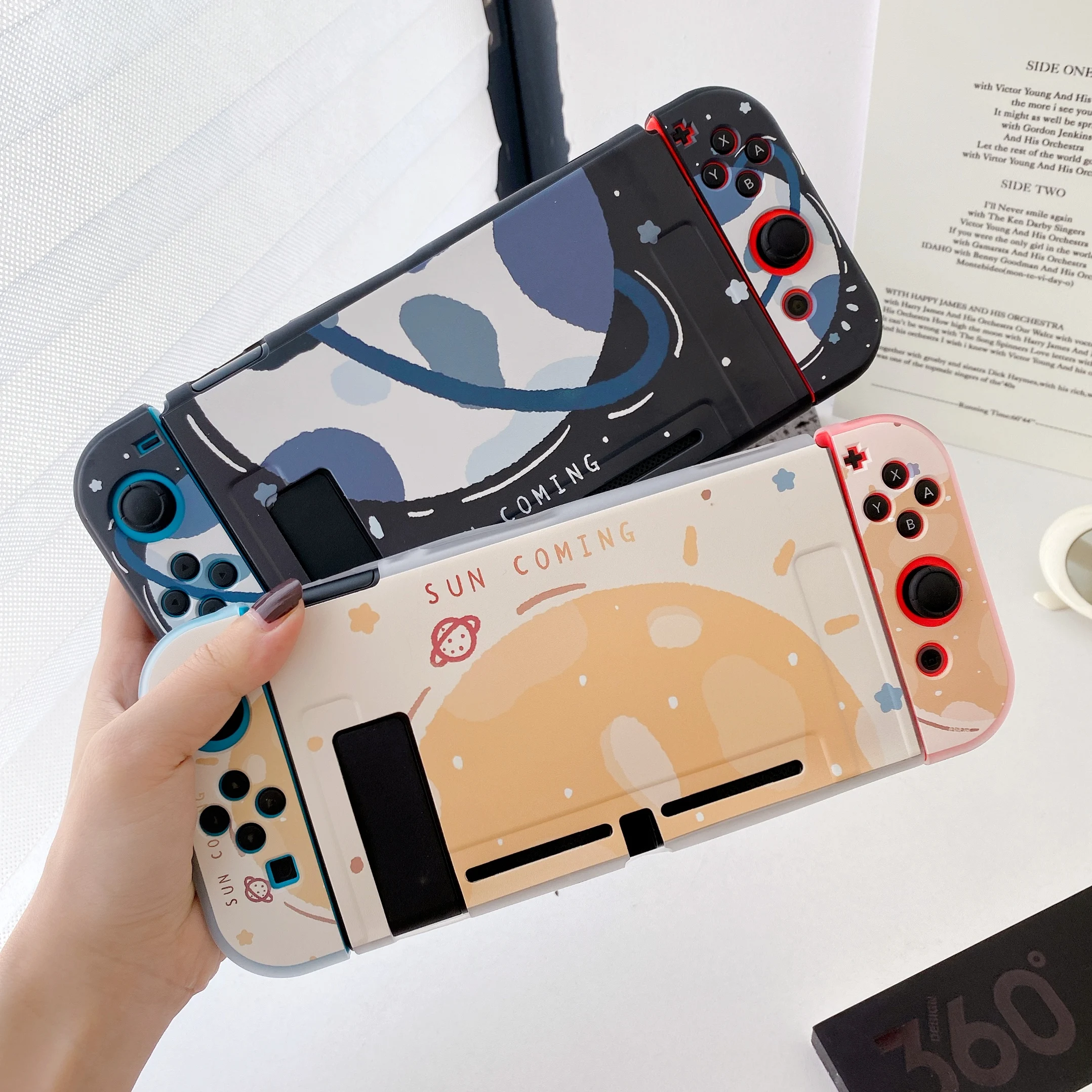 Съемный защитный чехол с изображением планеты Луны звезд для Nintendo Switch s задняя