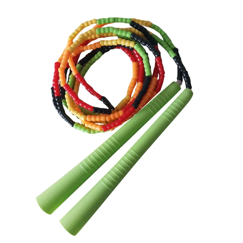 

2020 High density nylon Adjustable Skipping Rope Jump Rope Soft Beaded Tangle-Free Segmented Length Adjustable Skipping Rope