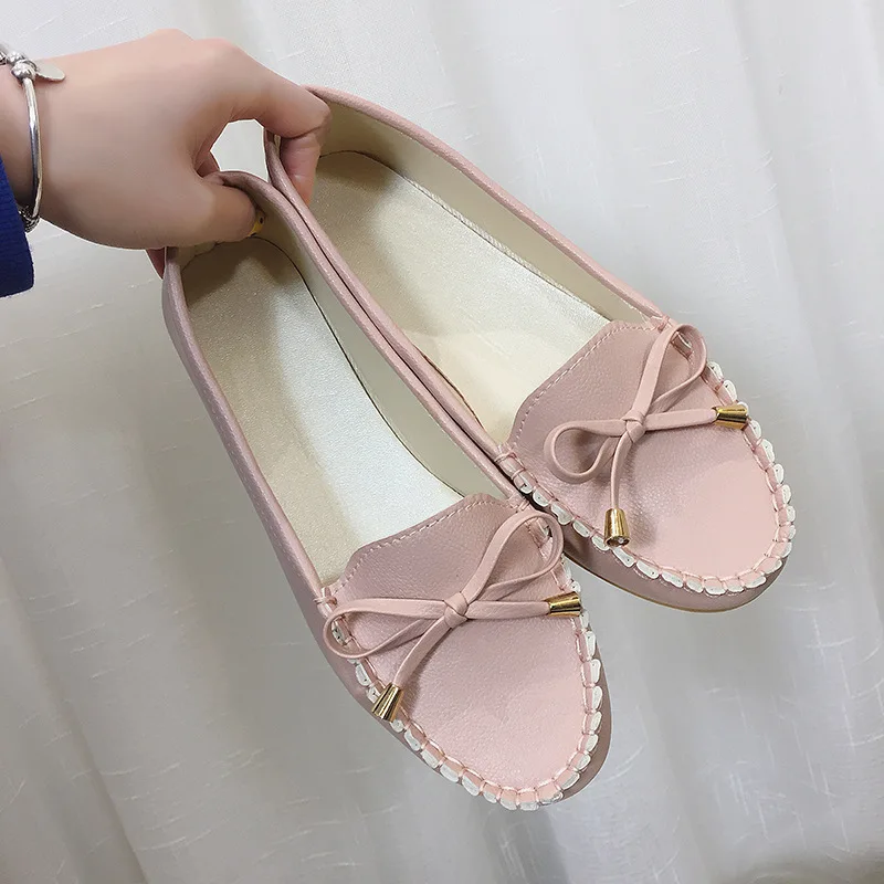 Туфли женские на плоской подошве лоферы без застежки балетки Мокасины df67|Обувь