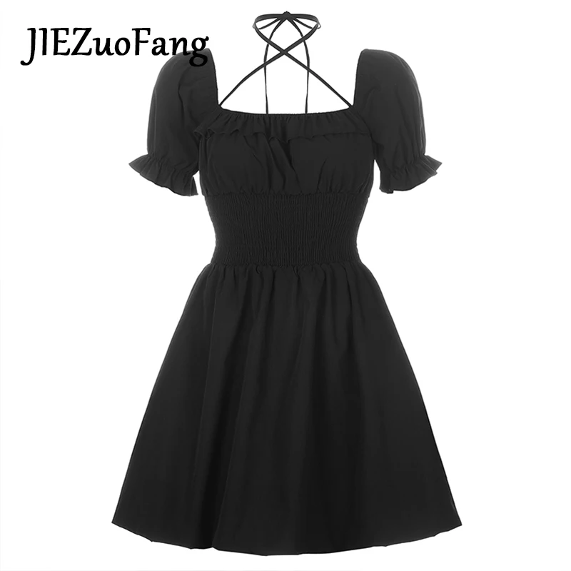 Женское классическое платье JIEZuoFang черное повседневное в готическом стиле с