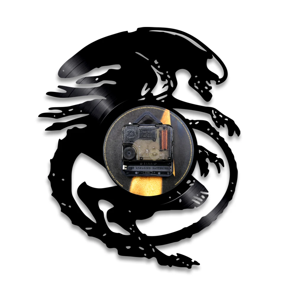 Настенные часы с изображением инопланетянина винтажный декор из фильма ужасов