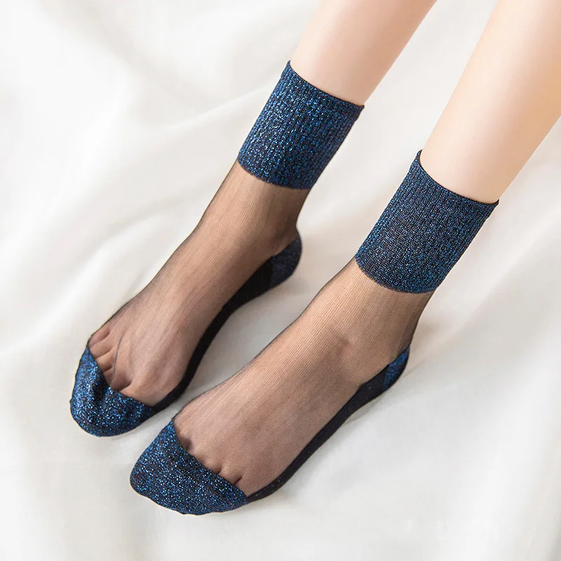 Moda Mulaya, женские кружевные летние короткие кружевные чулки, прозрачные фиолетовые стеклянные чулки, рождественский подарок, женские чулки для женщин - Цвет: 51241