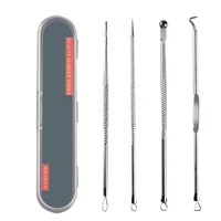 new 4pcsset stainless steel acne removal needles pimple blackhead remover tools face skin care tools