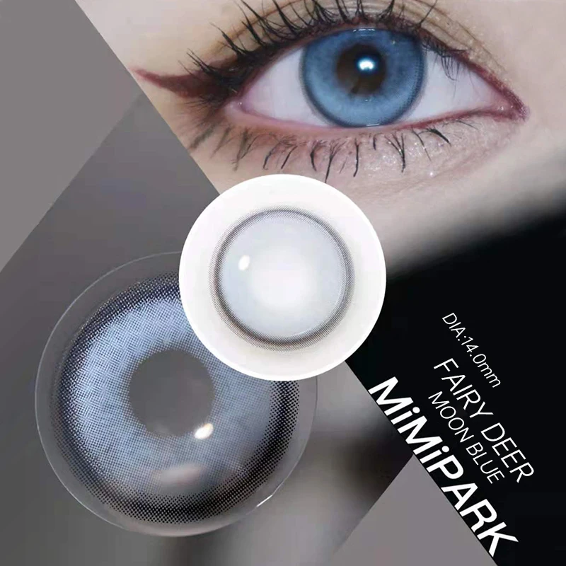 ovolook 2pcspair natural color lens eyes yearly use blue prescription colored contact lenses for eyes beauty cosmetic lens 14mm free global shipping