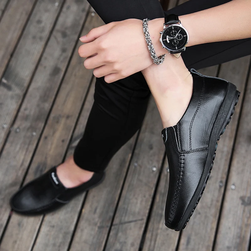 Мужские кроссовки Лоферы Кроссовки из натуральной кожи Удобная дышащая мужская