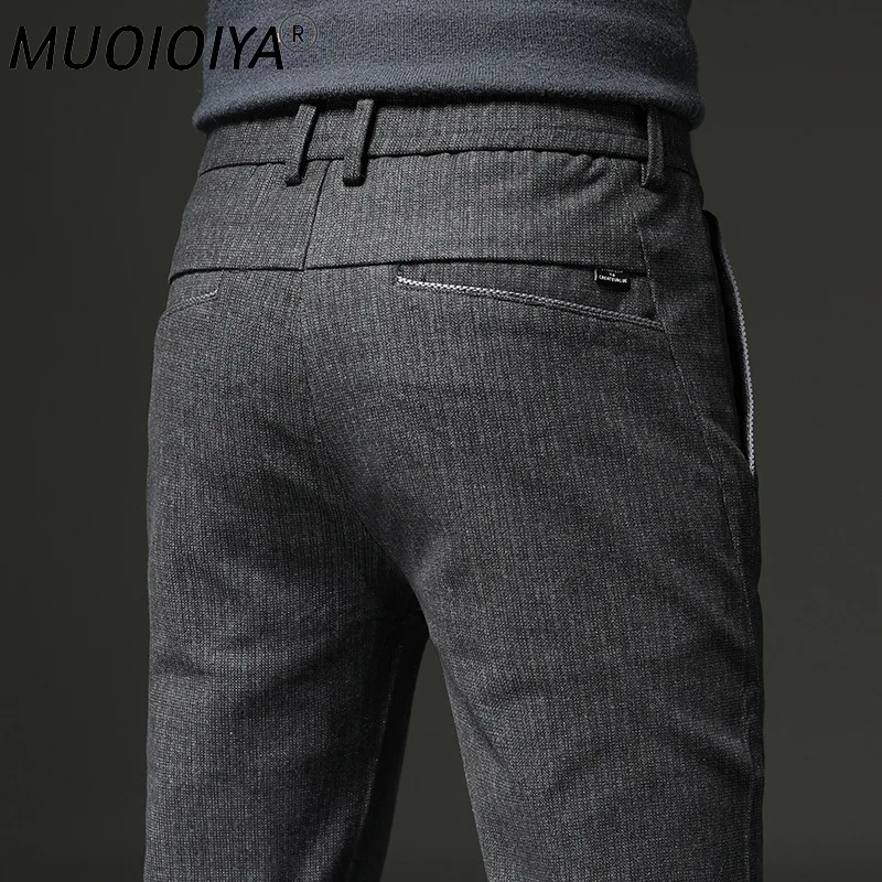 

Elastic Waist Striped Pants Men Thicke Autumn Casual Regular Slim Fit Formal Trouser for Men Clothing Wedding Men Trousers 2022