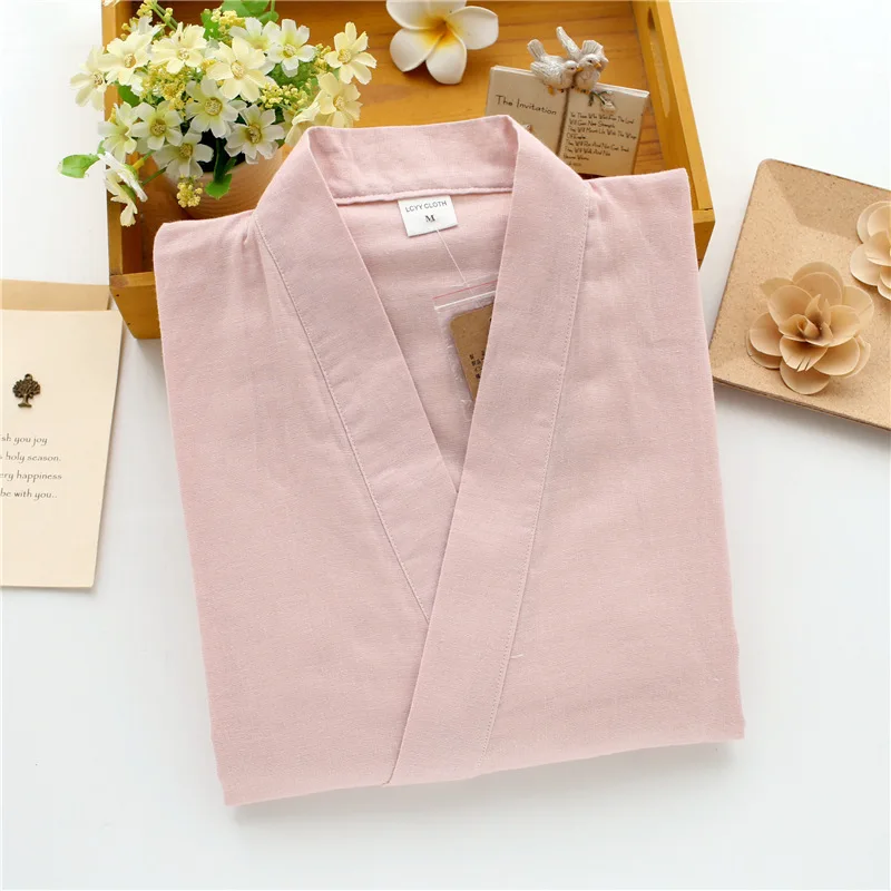 

Pure Cotton Japanese Kimono Traditional Summer Autumn Pajamas Set Yukata Women Men Causal Long Sleeve Home Clothes Kimono Suit