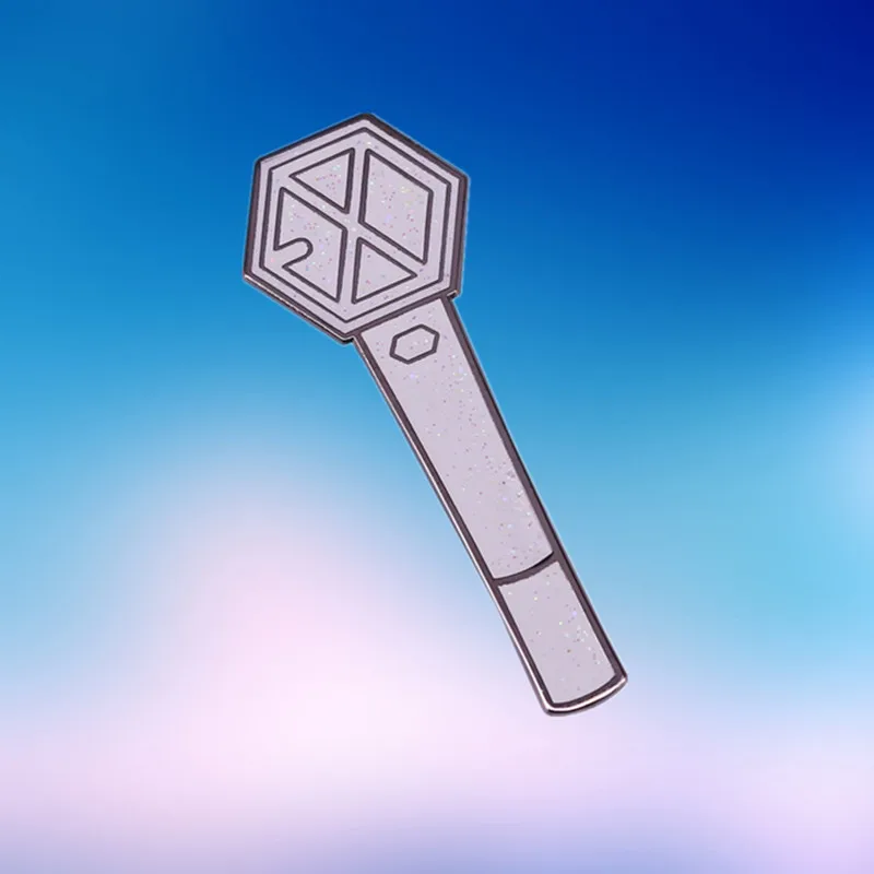 KPOP EXO LightStick Enamel Pin Kings of K-pop boy band XOXO Growl Don't Mess Up My Tempo hip hop Light Stick brooch badge