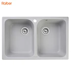 Кухонная мойка Raiber RQ610 с двумя чашами, бетон, мойка для кухни, кухонная раковина, кухонная мойка, раковина для кухни