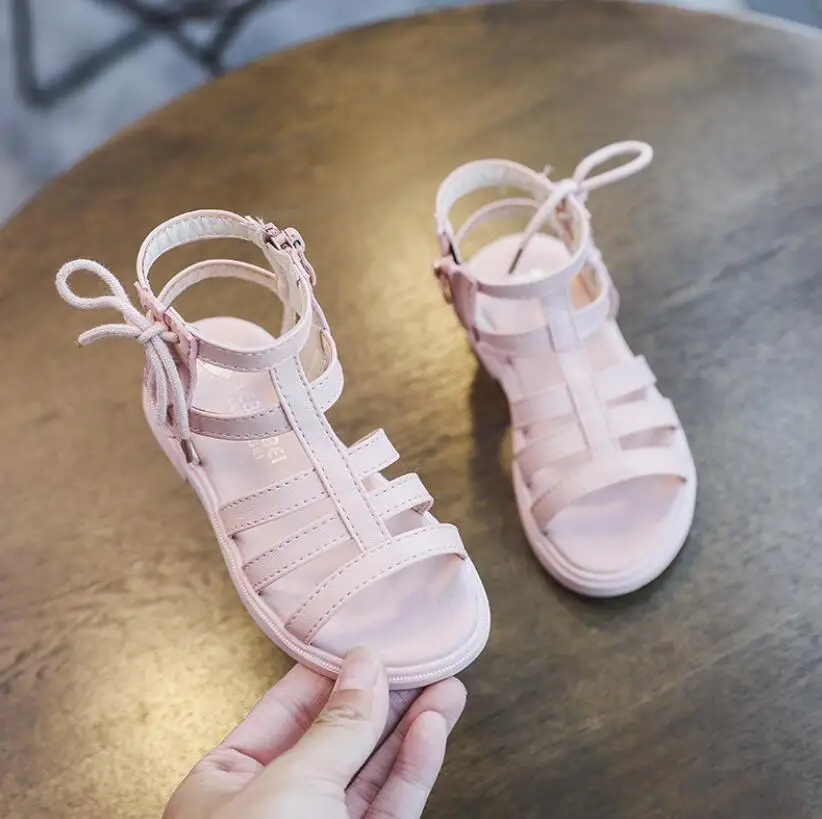 Сандалии для девочек 2021 летние детские сандалии гладиаторы ботинки с бантом на