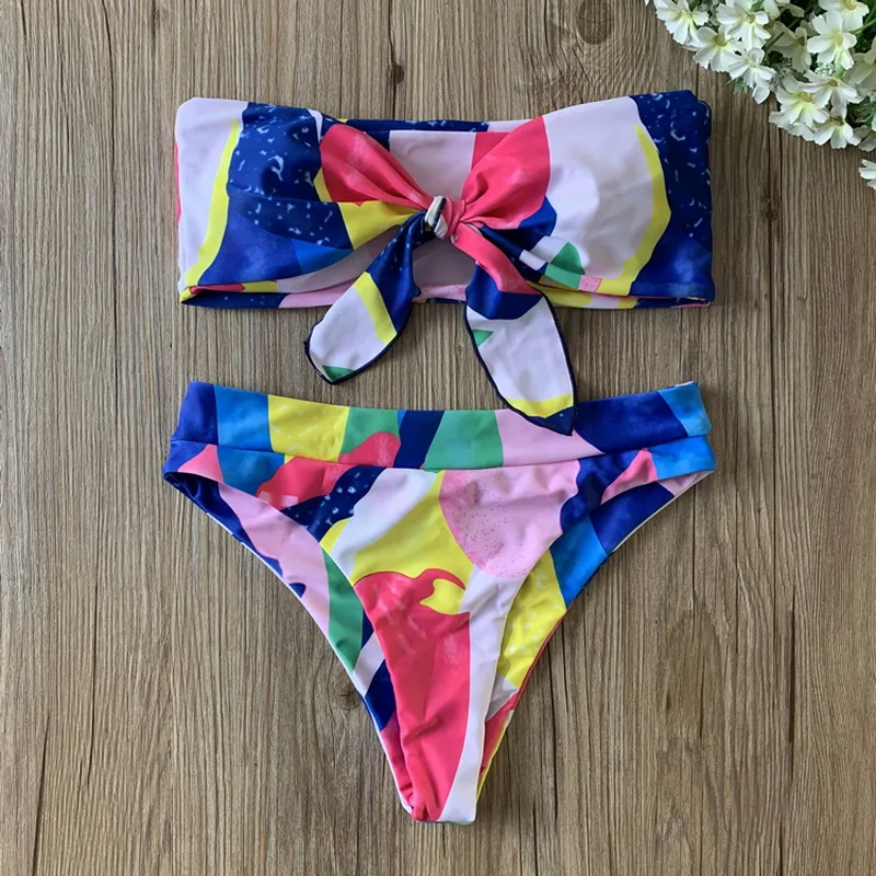

Sexy Bikini Bandeau Women Swimsuits 2021 Bikinis Woman Push Up Swimwear Separate Swimsuit Bathing Suit Brazilian Colorful