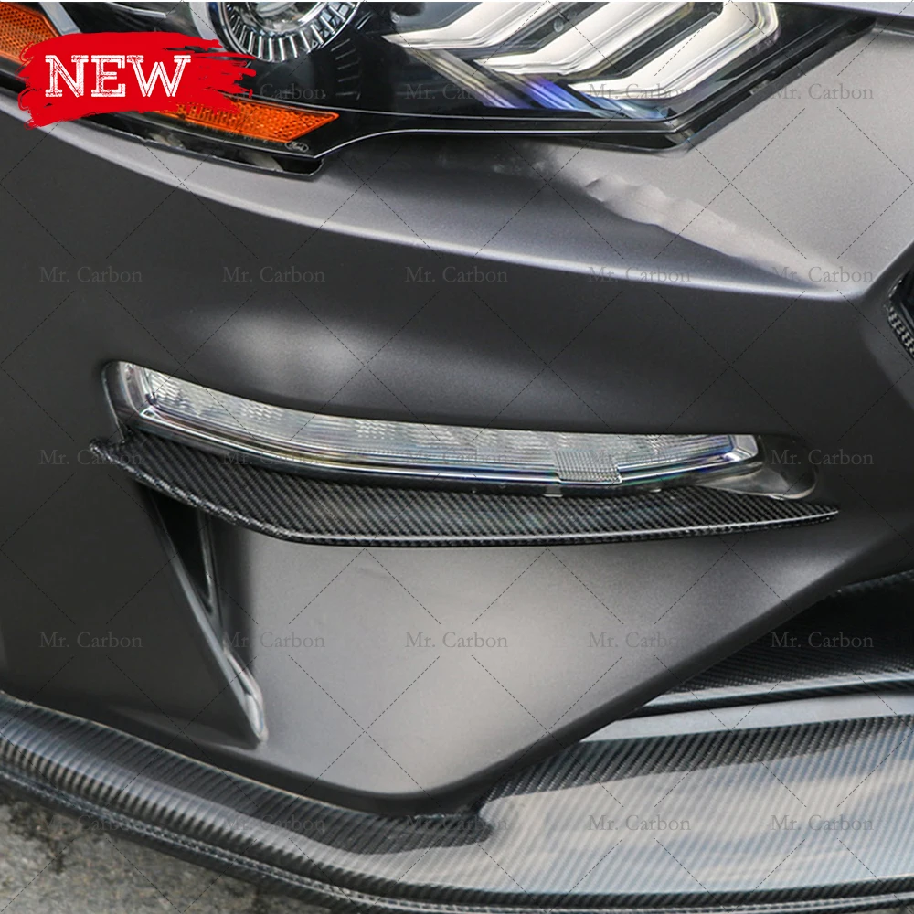 Для MUSTANG 2015 + углеродное волокно передние противотуманные фары CANARD отделкой