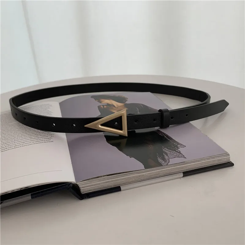 

LTPH Korean style trend with triangular PU Leather Belt Simple All-match fashion belts for women 2021 hot sale new