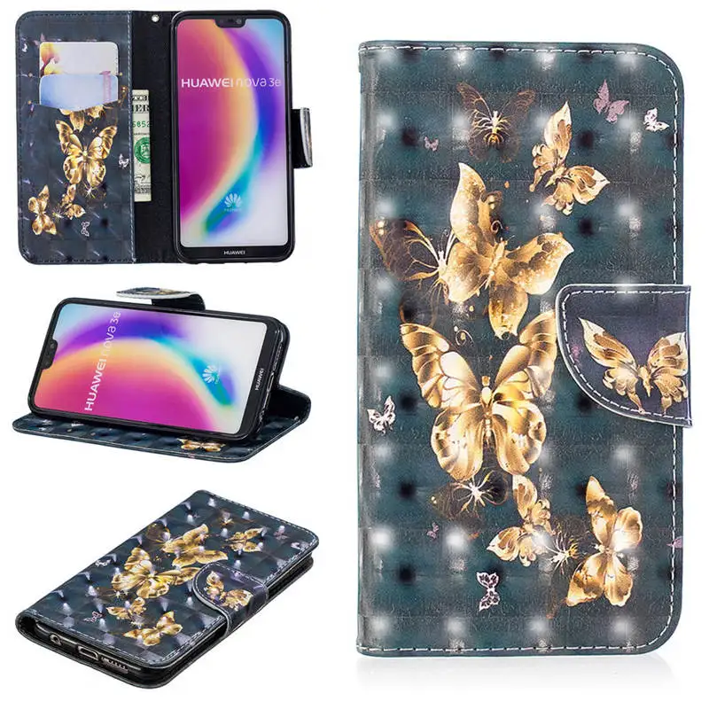 3D флип-чехол для телефона s для huawei P20 Lite P30 Pro Чехол для huawei P30 P20 mate 20 30 Pro P10 Lite чехол кожаный кошелек - Цвет: 9