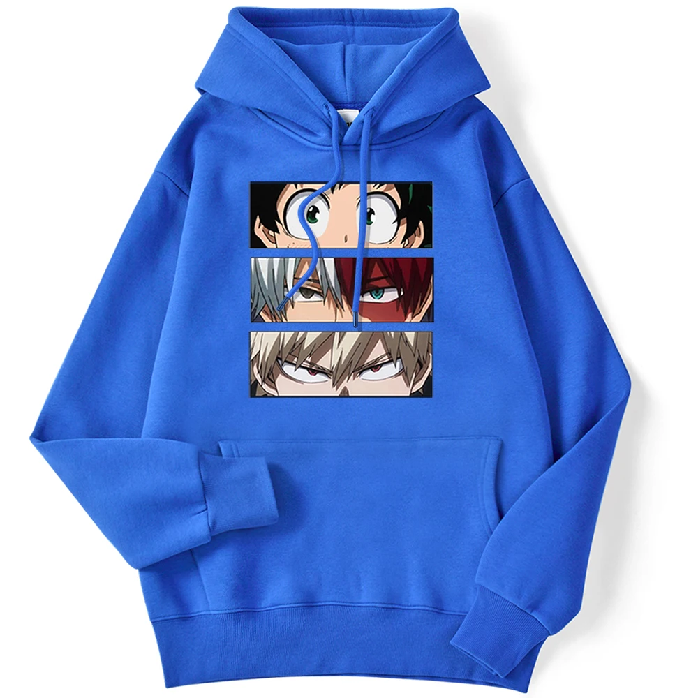 

Anime Hoodies Solid Color My Hero Academia Print Sweatshirts Men Women Fashion Streetwear Oversized Hoodie Harajuku Tops Clothes