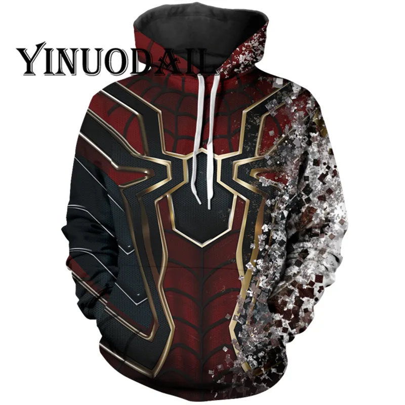 Hoodie C Вдали от дома, Spider-man, толстовки для косплея, PS4 Pro, Человек-паук, 3D принт, с капюшоном, Повседневный, для мужчин и женщин, костюм Venom, топы, толстовки - Цвет: Hoodie C