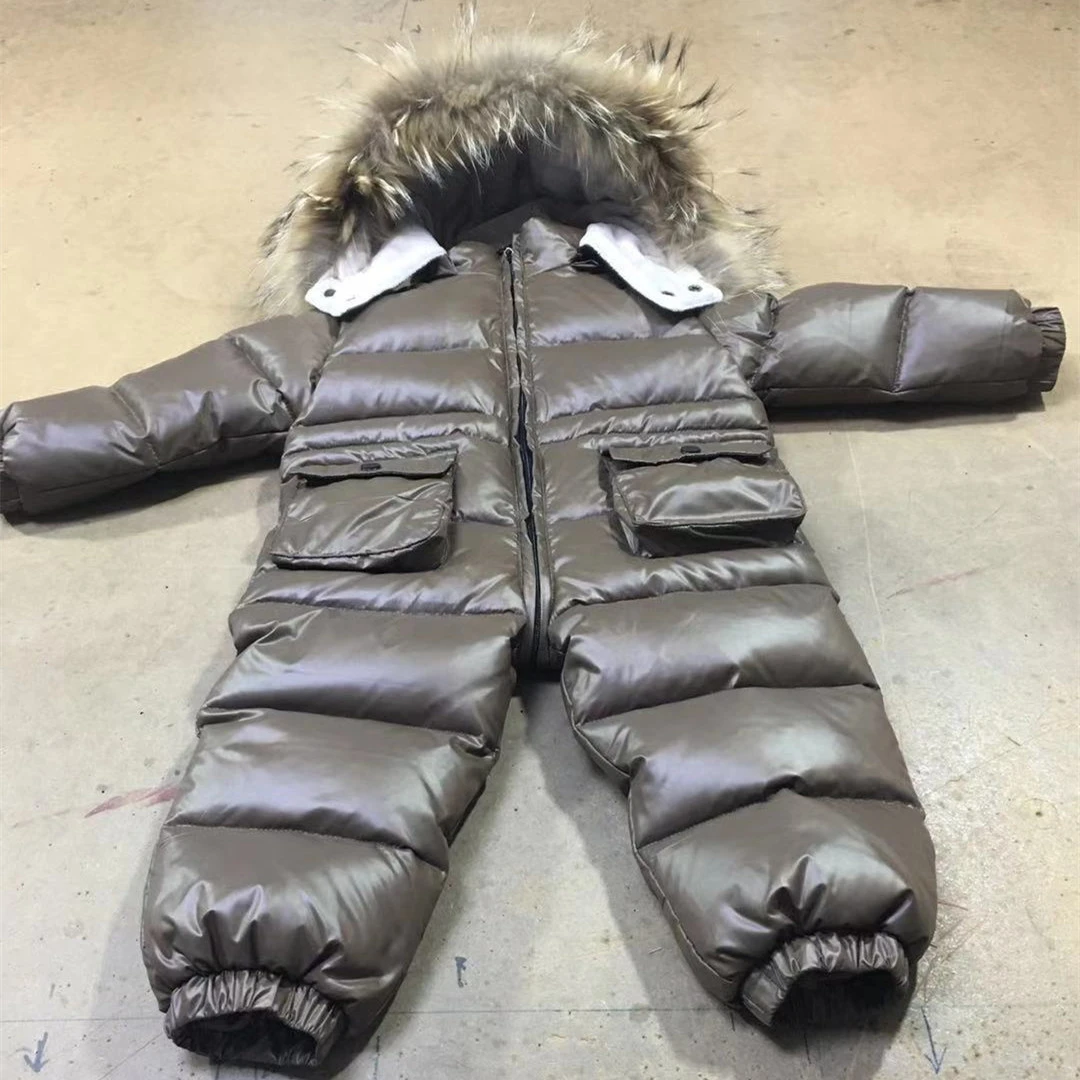 Детский пуховой комбинезон для мальчиков и девочек 1 4 лет русской зимы