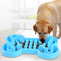 bone type silicone dog bowl pet slow food bowl cats and dogs puzzle slow food bowl jungle model dogs anti choking bowl