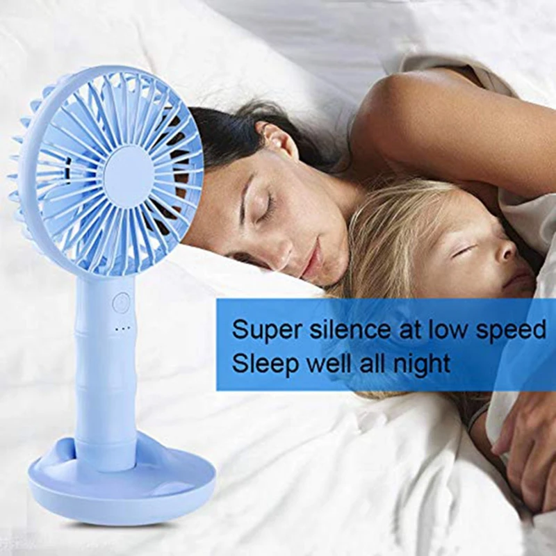 Handheld Fan Small Portable Usb Rechargeable Battery Operated Personal With Base Powerful Airflow For Office Room Outdoo | Бытовая