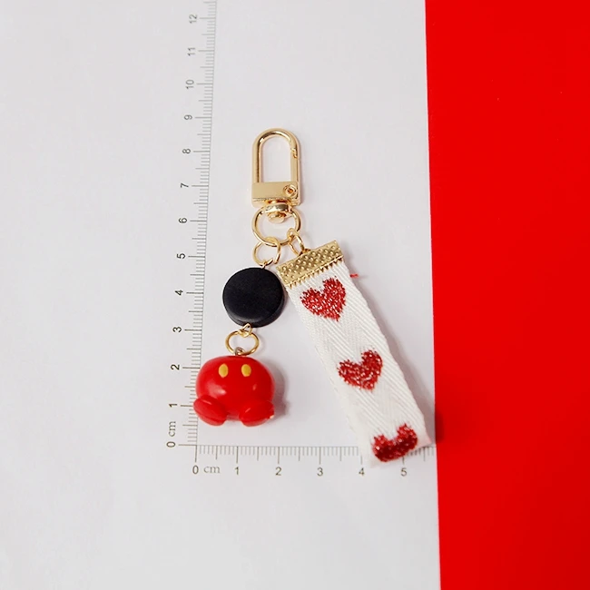 Мультяшный Микки Минни Дональд Дак сердце тканевая лента брелок для женщин Airpods