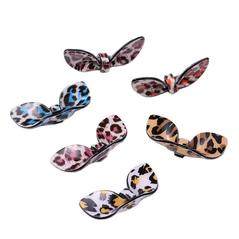 

50/100pcs Cute Miniature Figure Leopard Grain Rabbit Ears Resin Cabochons for Kids Hair Bows Accessories Decoration Craft DIY S